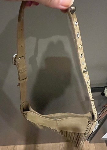 Beden camel Renk Bej Süet püsküllü Nakışlı limited editions Bohem Kadın Çanta
