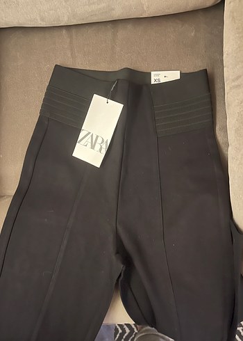 Zara Siyah Baskılı Kadın lastikli korse tayt