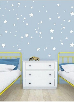 Beyaz Yıldız 100 ad Çocuk oda dekorasyon 3 cm - 4 cm - 5 cm Topl