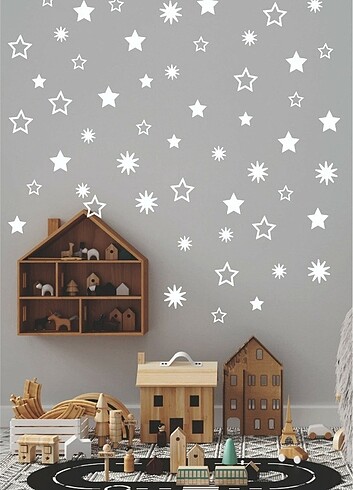 Yıldız Yağmuru Duvar Sticker, Bebek Ve Çocuk Odası Dekoratif Duv