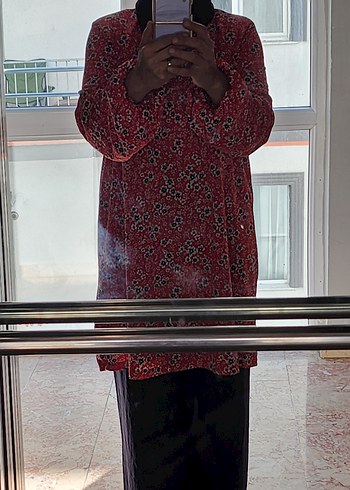 Bordo Desenli Salaş Hamile Tunik