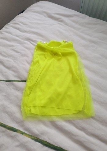 Kız Çocuk Sarı Askısız Salaş elbıse - Görsel 3