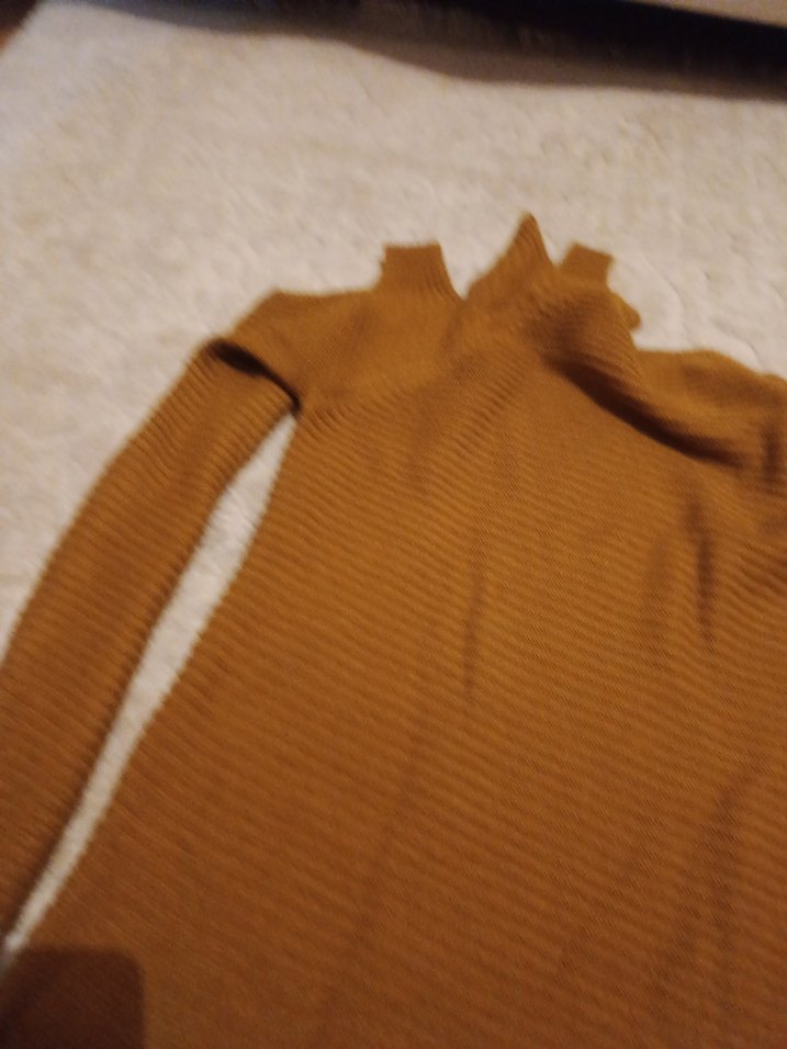 Kadın Kahverengi Uzun Kollu Triko Kazak - Görsel 2