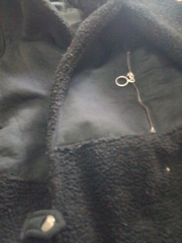 Siyah Uzun Kürklü Bol Kesim Kadın Kaban - Görsel 4