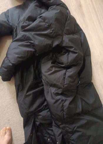 Kürklü Siyah Uzun Kadın Kışlık Mont - Görsel 8