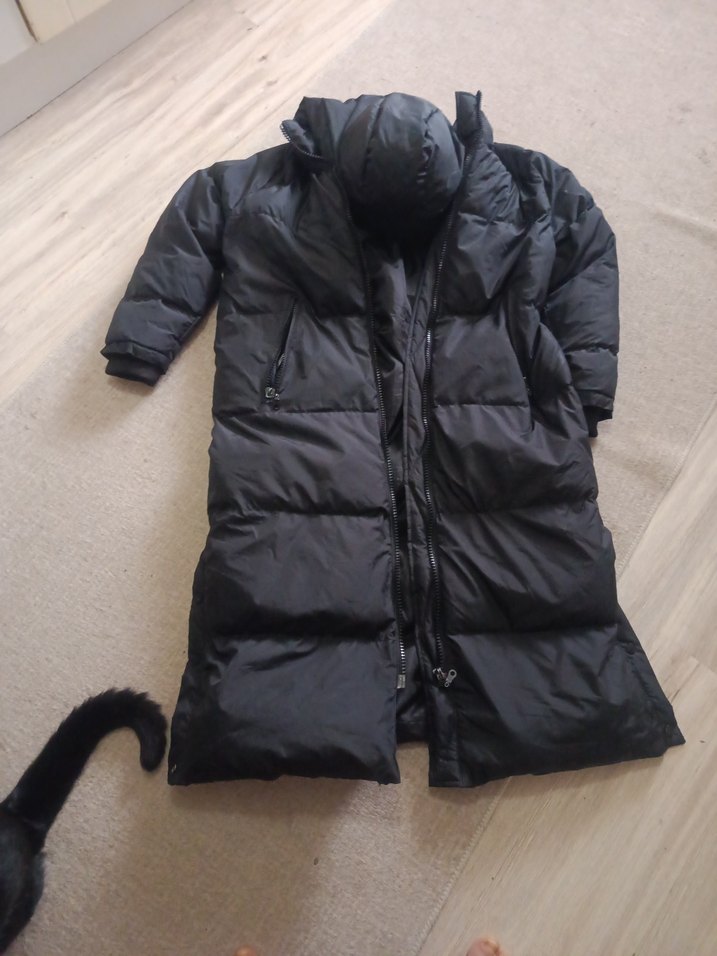 Kürklü Siyah Uzun Kadın Kışlık Mont - Görsel 3