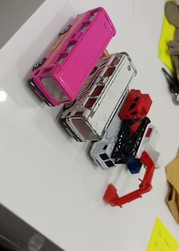 Renkli Oyuncak Araç Seti - Pembe Otobüs