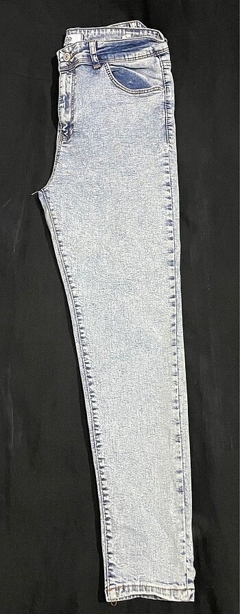 Dar paça kot pantolon - Görsel 3