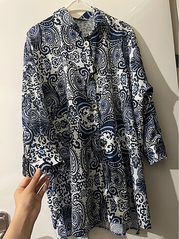 Mavi üfür üfür gömlek - Görsel 2