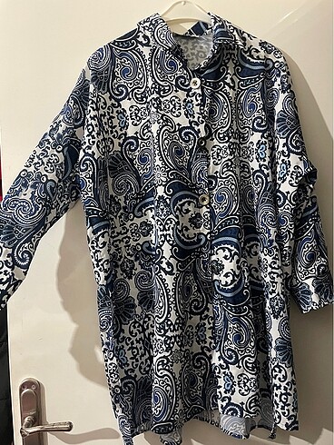 Mavi üfür üfür gömlek - Görsel 3