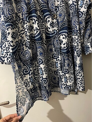 Mavi üfür üfür gömlek - Görsel 4