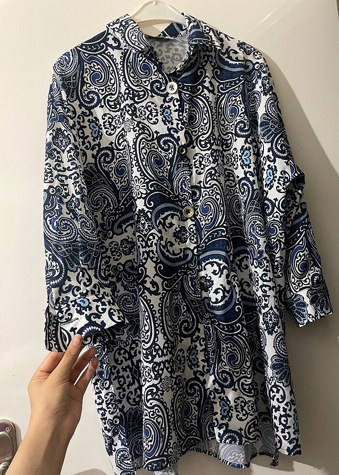 Mavi üfür üfür gömlek - Görsel 2