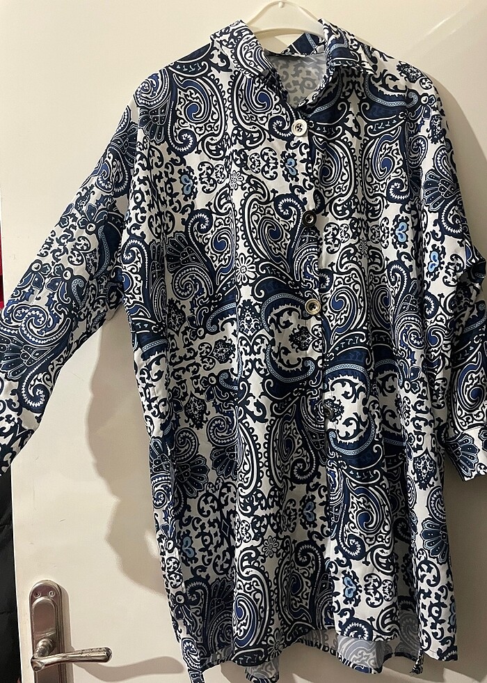 Mavi üfür üfür gömlek - Görsel 3