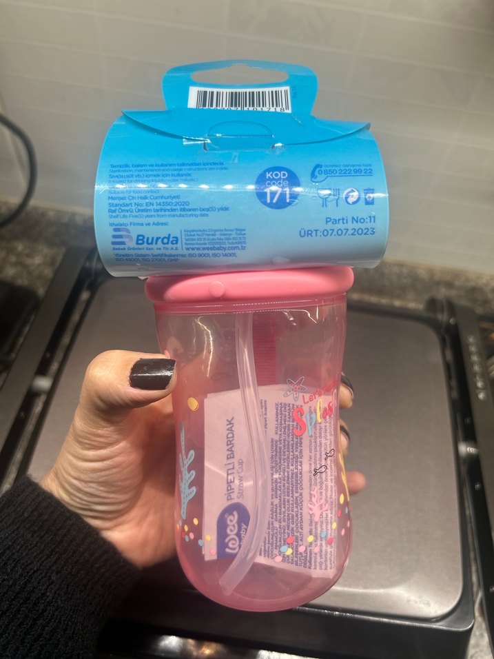 WEE Baby Pipetli Bardak 380 ml Pembe - Görsel 2