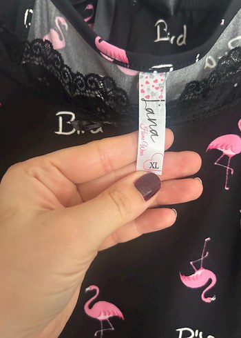 l Beden Pink Flamingo Desenli Şortlu Takım