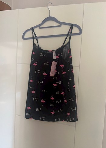 l Beden pembe Renk Pink Flamingo Desenli Şortlu Takım