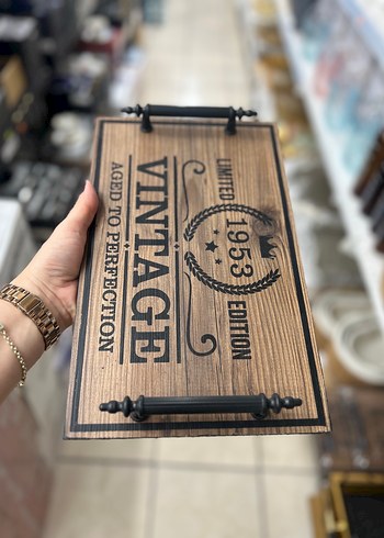 1953 Vintage Ahşap Tepsi