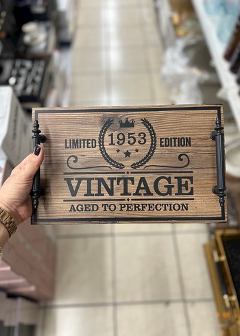 1953 Vintage Ahşap Tepsi