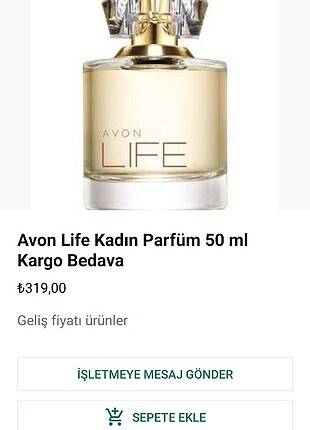 Avon Avon eski parfümü LİFE 