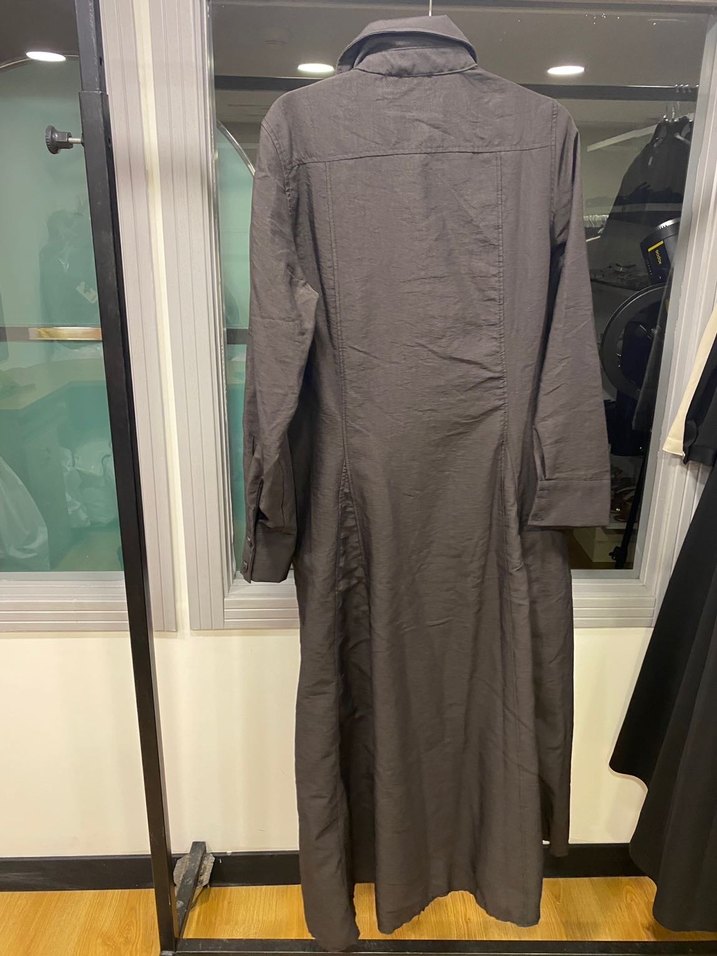 Moila marka Düğmeli Uzun Keten Kadın Elbise - Görsel 2