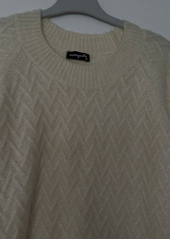 Bej Örgü Kadın Kazak krem renk - Görsel 2