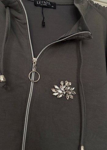 Gri Nakışlı Kadın Rahat Eşofman Takımı - Görsel 3