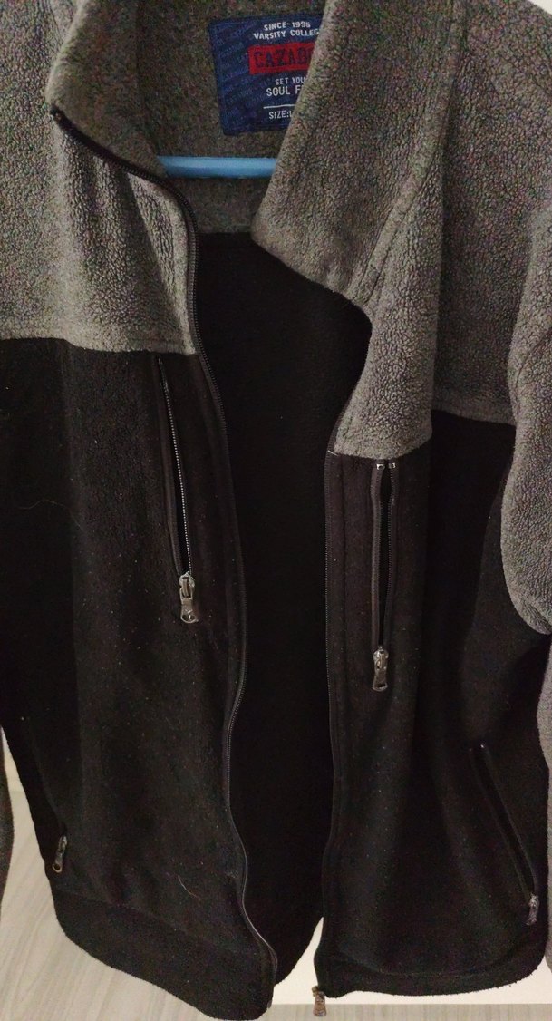 Gri Fermuarlı Erkek Polar Ceket - Görsel 2