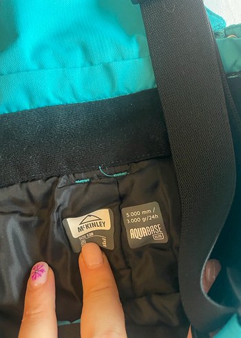 Çocuk Turkuaz Kayak Pantolonu, Ayarlanabilir Askılı - Görsel 4