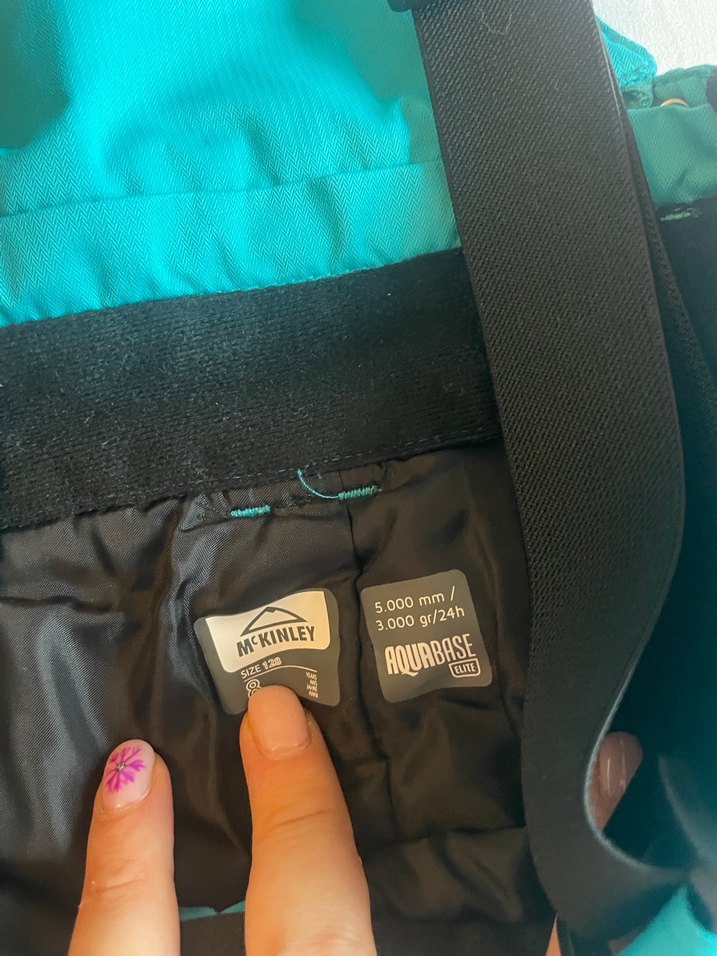 Çocuk Turkuaz Kayak Pantolonu, Ayarlanabilir Askılı - Görsel 4