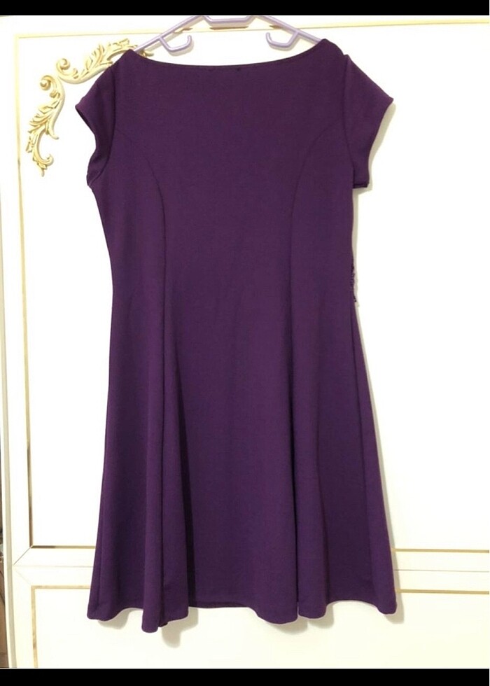 Bel kısmı dantel kemerli elbise - Görsel 2