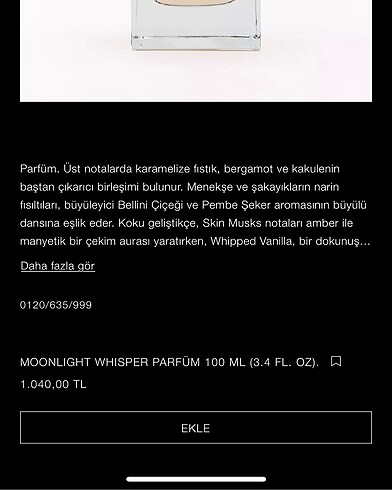 Beden zara parfüm 100 ml