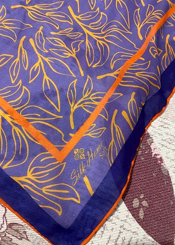 Turuncu Nakışlı Uzun Keten Gömlek - Görsel 5