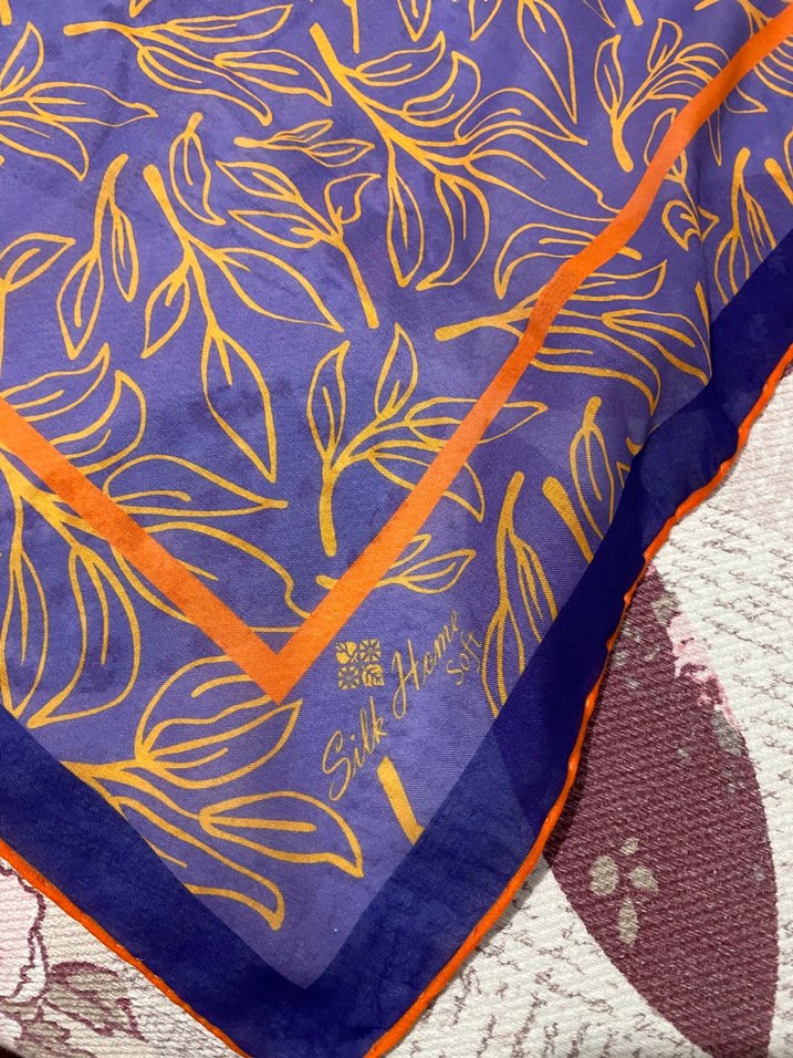 Turuncu Nakışlı Uzun Keten Gömlek - Görsel 5