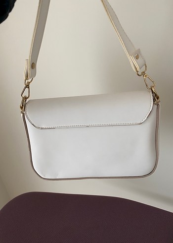 Beyaz Deri Kadın Çanta - Görsel 3
