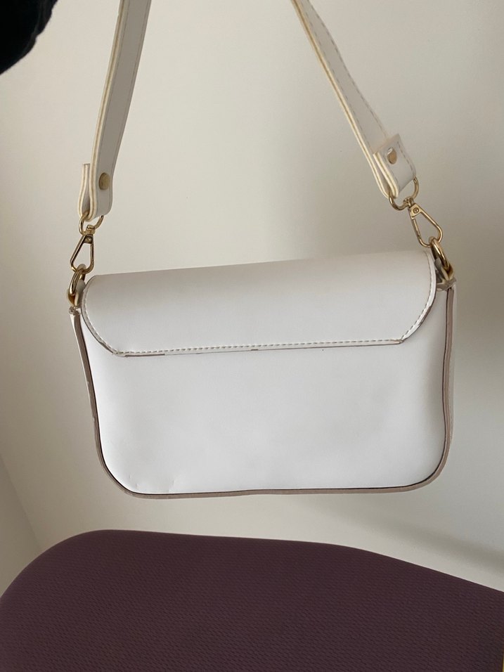 Beyaz Deri Kadın Çanta - Görsel 3