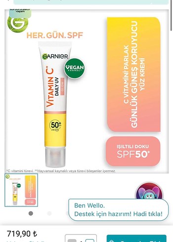 Garnier Garnier Vitamin C+ daily UV GLOW 50spf
