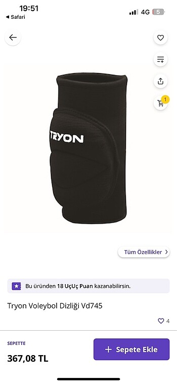 Tryon marka voleybol dizliği
