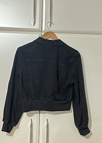 Zara Fermuarlı Siyah Kadın Kot Ceket Trendyol