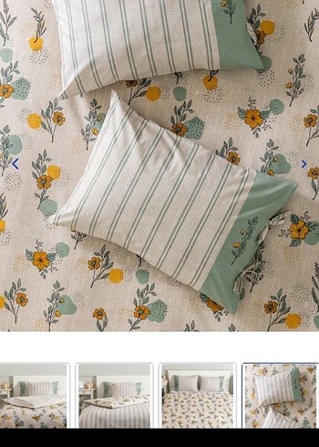 Pastel Çiçek Desenli Bej Nevresim Takımı - Görsel 2