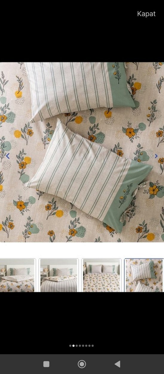 Pastel Çiçek Desenli Bej Nevresim Takımı - Görsel 2