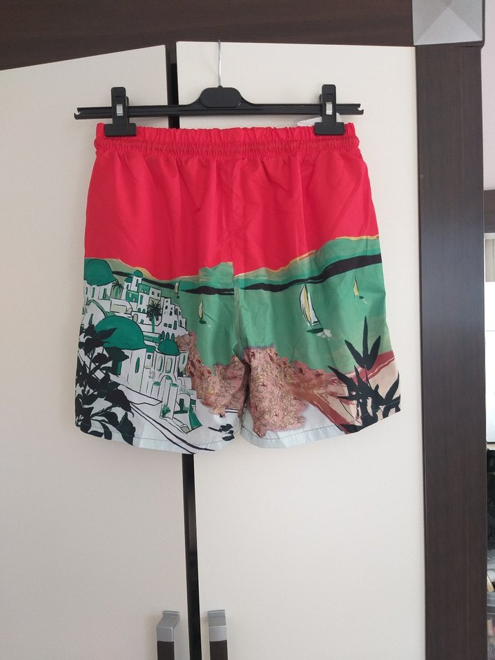 Renkli Baskılı Erkek Mini Deniz Şort - Görsel 2