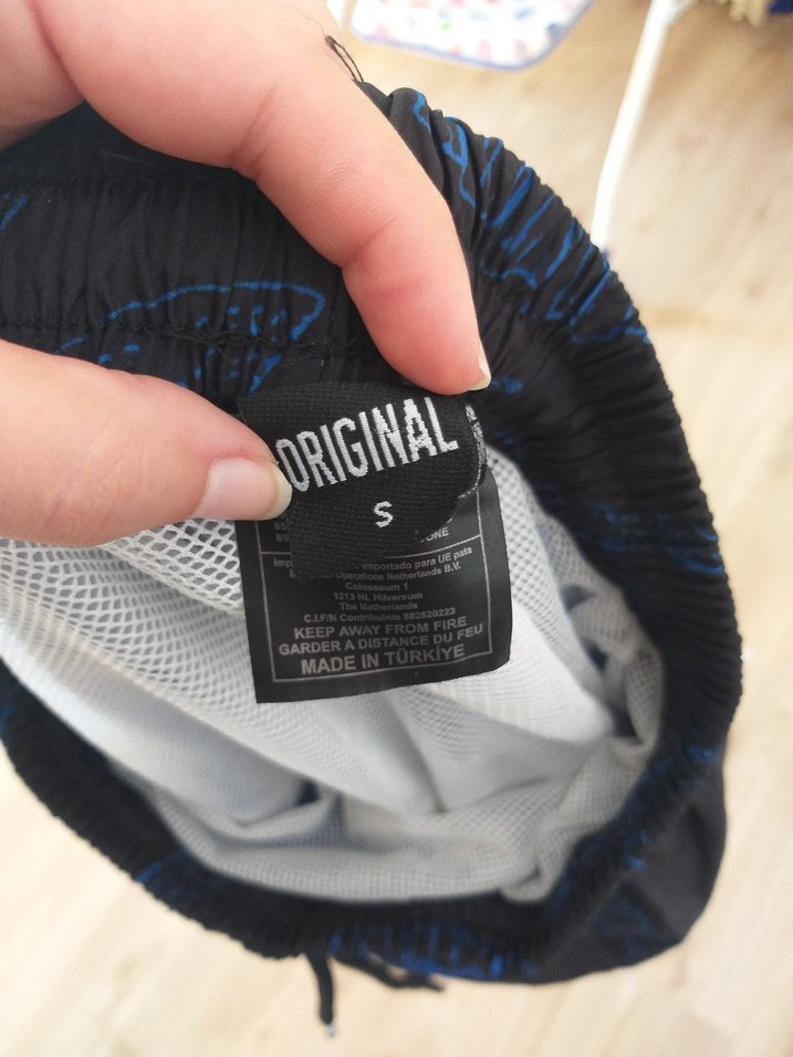 Erkek Mavi Bağlamalı Desenli Mini Deniz Şort - Görsel 5