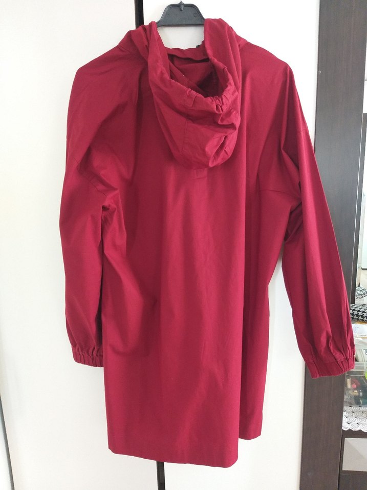 Bordo Kapüşonlu Uzun Kadın Tunik - Görsel 2