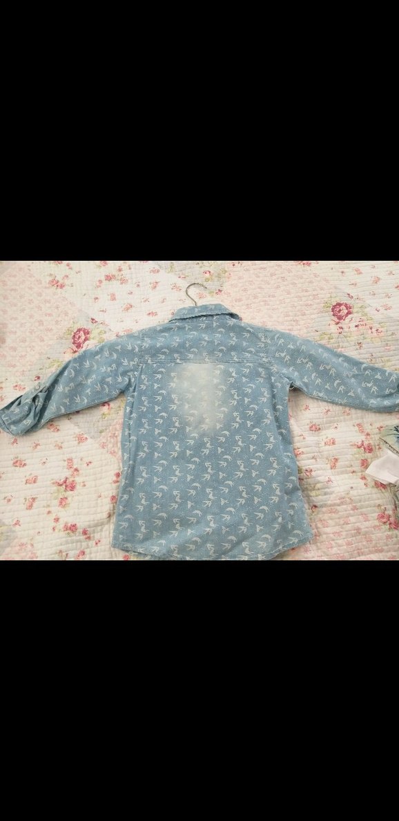 Kız Çocuk Mavi Denim Gömlek - Görsel 3