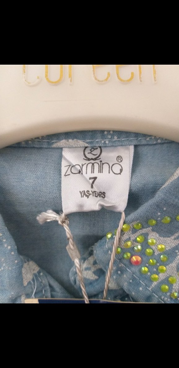 Kız Çocuk Mavi Denim Gömlek - Görsel 4