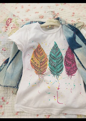 Nakışlı Düğmeli Kız Çocuk Alt-Üst Takım - Görsel 3