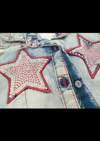 Nakışlı Düğmeli Kız Çocuk Alt-Üst Takım - Görsel 2