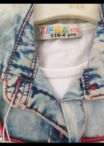 Nakışlı Düğmeli Kız Çocuk Alt-Üst Takım - Görsel 6