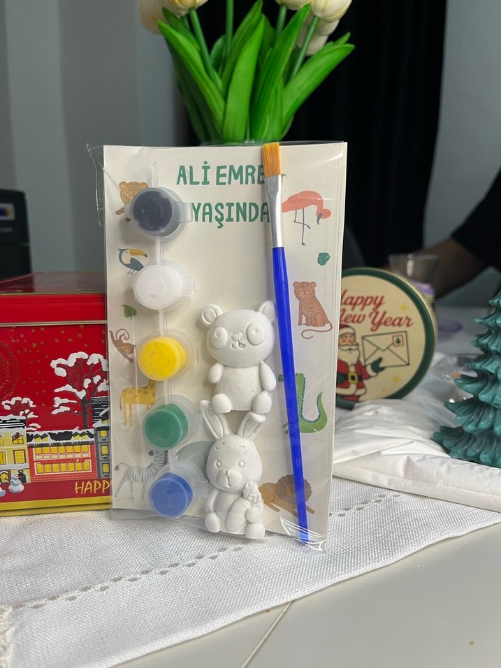 Safari temalı taş boyama doğum günü aktivite seti - Görsel 3