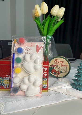 Beyaz Patili taş Boyama Seti - Görsel 3